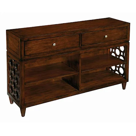 Storage Console Table with Shelves and Drawers